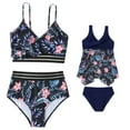 thumbnail image 5 of LYMAYTER Mother and Daughter Swimsuits Mommy and Me Family Matching Swimwear Women High Waist Bathing Suit Ruffle Bikini Set, 5 of 10