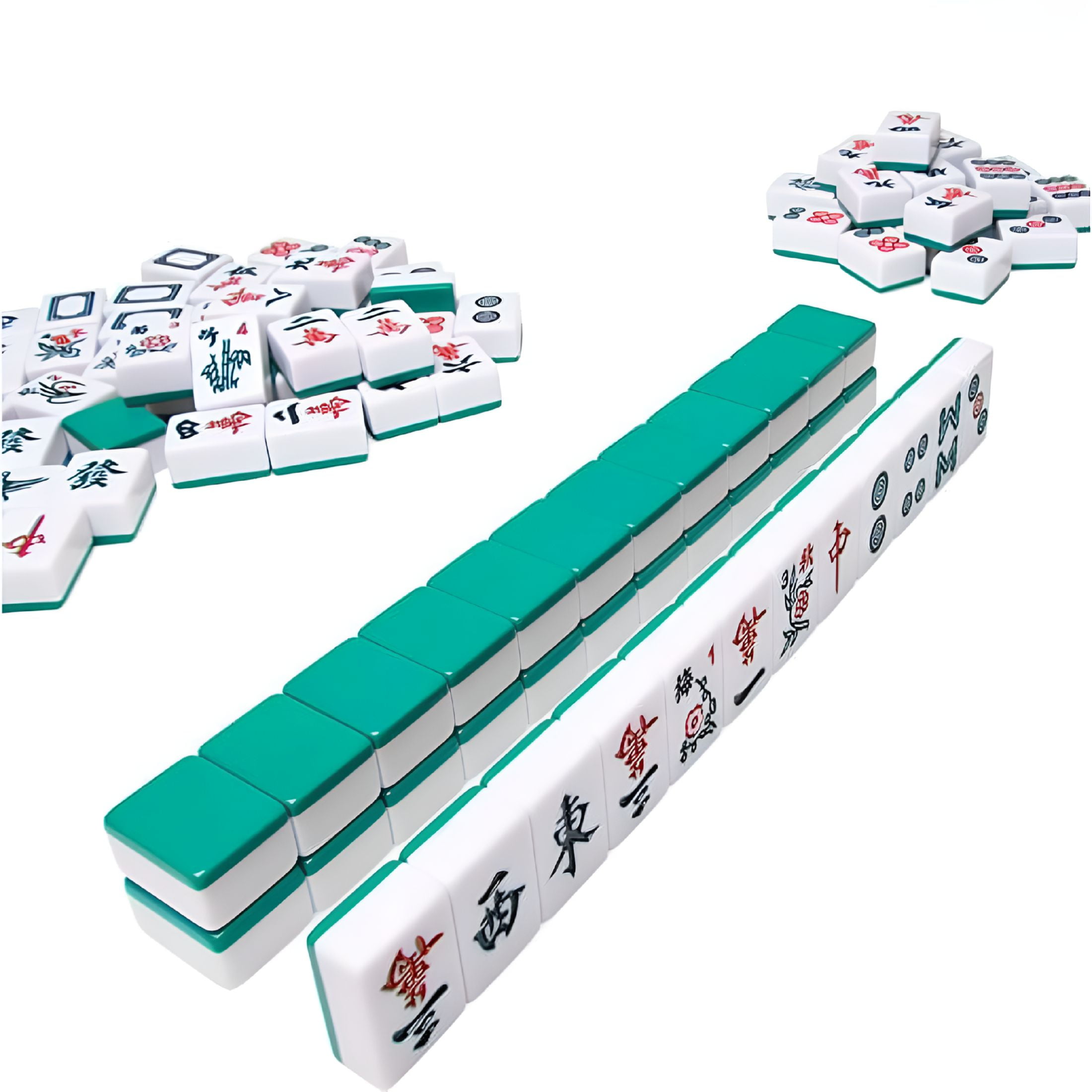 BESTSKY Mahjong Set Mahjongg Game Set with 144 Premium White Tiles 24mm Mini Size Portable Durable Carrying Case,Racks & Pushers Not Included