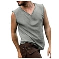thumbnail image 1 of Ramiter Chandail Sans Manches Homme Débardeurs pour Hommes Sans Manches Col Ras du Cou Coupe Régulière Maillots de Corps Décontractés Gris,G, 1 of 6