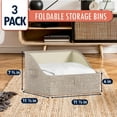 thumbnail image 3 of Ornavo Home 3 Pack Collapsible Trapezoid Large Storage Bins, Foldable Fabric Shelf Storage Basket Closet Organizer and Large Storage Box for Clothes with Handles, Ash Beige, 3 of 7