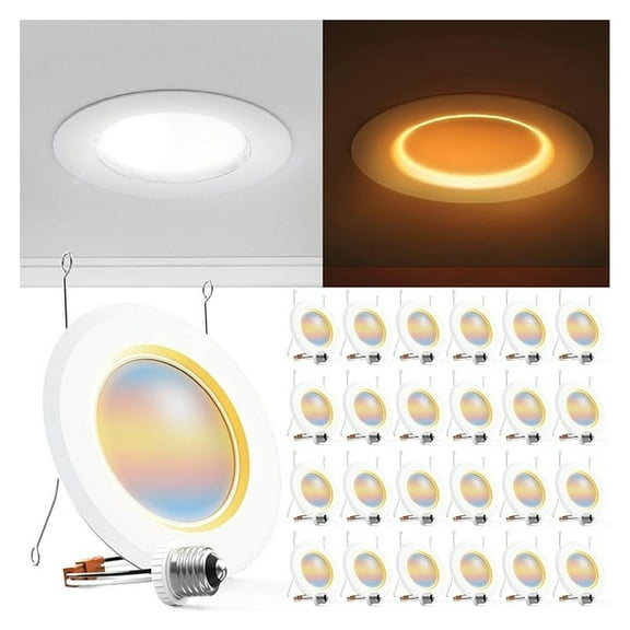 Sunco 24 Pack 6 Inch Recessed Light with Night Light, LED Can Lights Retrofit Lighting, 1000 LM, 12W, Selectable CCT 2700K/3000K/4000K/5000K/6000K, Dimmable, Damp Rated ETL.