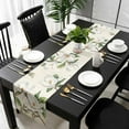 thumbnail image 5 of Botanical Flowers Table Runner Cotton Linen 48 Inch Holiday Dresser Scarves, Vintage Rustic White Floral Leaves Tablerunner for Kitchen Coffee Dining Bedroom Living Room Dinner Scarf Décor 13''x48'', 5 of 9