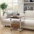 thumbnail image 6 of SogesPower 23.6" C ShapedSide Table with Wheels, Portable Mobile  End Table for Living Room, Bed Room and Home Office- Oak, 6 of 7