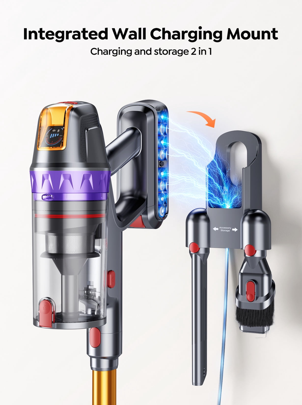 Buture Cordless Stick Vacuum Cleaner, 650W 65KPA 60Mins Runtime Lightweight Pet Vacuum for Carpet Pet Hair Hardwood Floor
