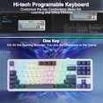 thumbnail image 2 of Restored AULA F87 Wireless Mechanical Keyboard, 75% TKL Custom Hot Swappable Gaming Keyboards with PBT Keycaps, Pre-lubed Greywood Switches, RGB Backlit Creamy Keyboard, 2 of 7