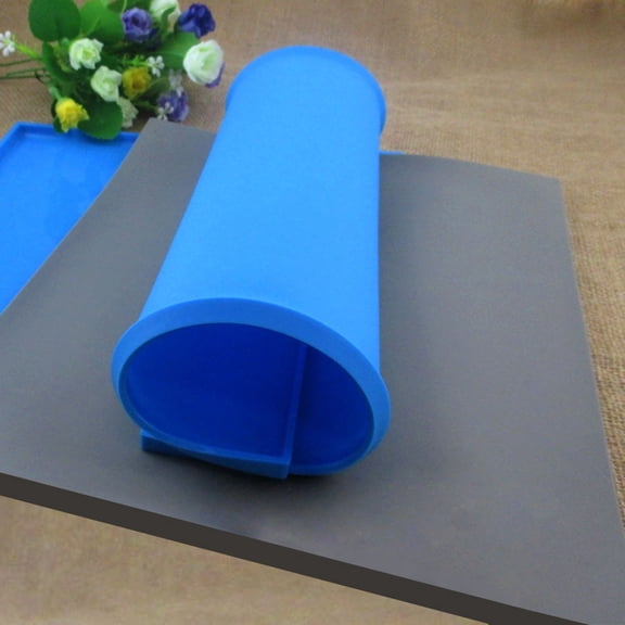 BESTYASH 2Pcs Blue Silicone Cake Roll Mat Flexible Non Stick Baking Tray for Home