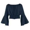 thumbnail image 6 of LIaqionyy Girls Crop Top off the Shoulder Long Sleeve Summer Kids Cute Elegant Pullover Fashion Clothes, 6 of 7