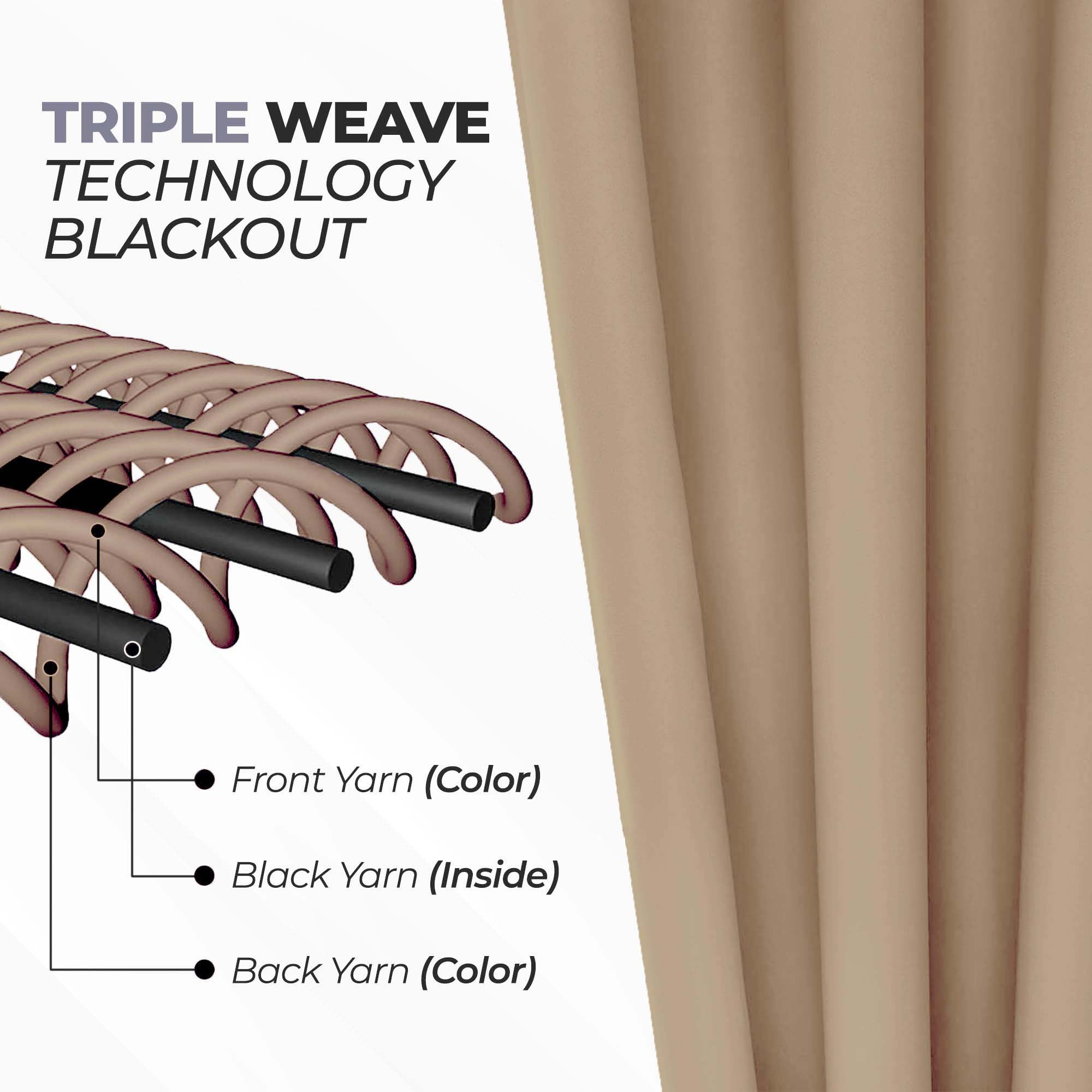 Superior Blackout Solid Light Filtering Back Tab Curtain Panel Set, 42" x 108", Smoked Ash
