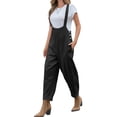 thumbnail image 2 of Sleeveless Solid Color Women Casual Barrel Leg Jumpsuit Overall with Pocket, 2 of 6
