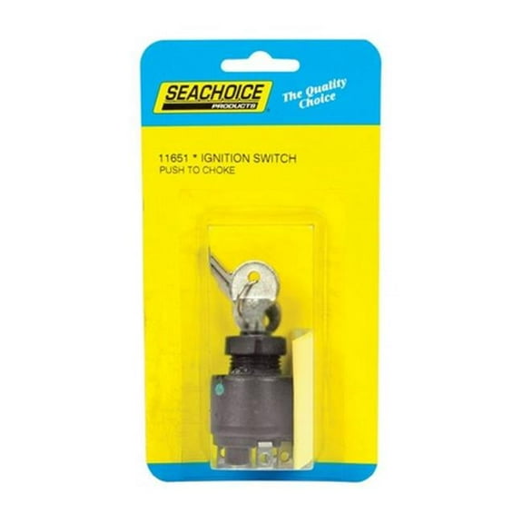 Seachoice 11651 1-20.14 in. Dia  12 V  20 A Off  Ignition  Start Ignition Starter Switch with Push To Cho