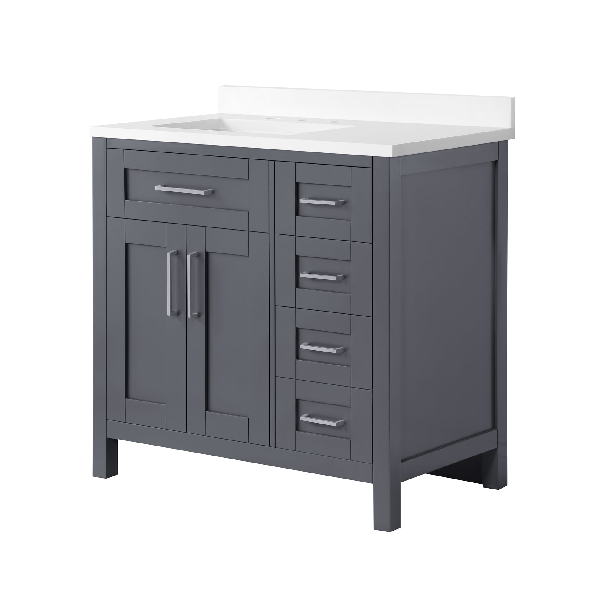 Ove Decors Tahoe 36 W x 21" D Freestanding Bathroom Vanity with Sink, Dark Charcoal