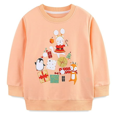 

Geire Children Fall New European Style Sweatshirt Trendy Printed Long Sleeve Crewneck Comfy Cotton Pullover Sweatershirts Casual Bottoming Top
