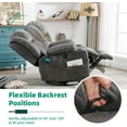 thumbnail image 3 of VIVIJASON Manual Swivel Rocking Glider Recliner Chair with Heat & Vibration Massage, 360° Swivel Overstuffed Reclining Chair with 2 Cup Holders, Side Pockets & USB Ports for Living Room, Gray, 3 of 7