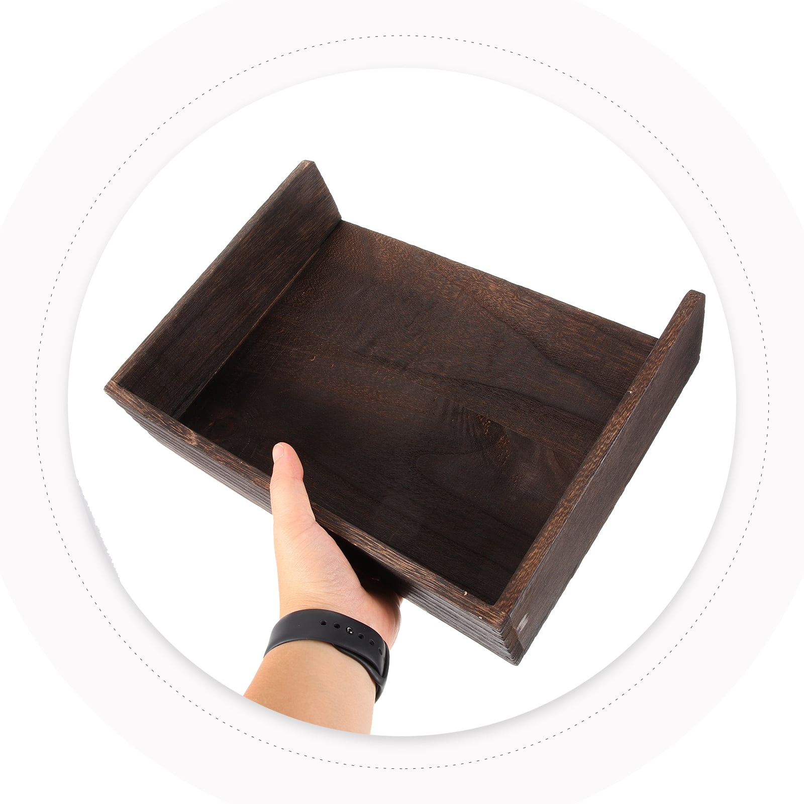Dayesque 2-Piece Wooden Desk Organizer Set with 2-Tier Vintage Style Storage Shelf for Office Supplies, Books, and Stationery, Natural Wood Finish