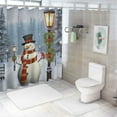 thumbnail image 7 of Creowell Snowman Christmas Winter Print Shower Curtain, Background for Showers and Bathtubs, 100% Polyester, Home Bathroom Decoration, Washable, with Hooks 69x72, 7 of 7