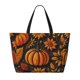 thumbnail image 2 of Fotbe Autumn Pumpkin Leaves Bolsa de Viaje para Playa - Resistente al Agua, Bolsa Tote de Gran Capacidad y Ligera con 7 Bolsillos para Mujeres y Hombres, 2 of 7