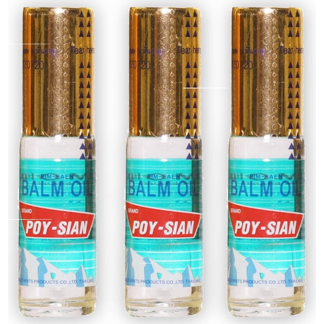 Aceite de bálsamo POY-SIAN Thai Pim-saen Roll-On, 5 ml (paquete de 3)