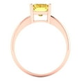 thumbnail image 4 of 2.5ct radiant cut yellow natural citrine 18k rose gold Bridal Wedding Engagement Promise Anniversary Ring for Women size 3.75, 4 of 7