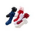 thumbnail image 7 of Arvbitana Baby Girls Knee High Socks, Cable Knit Cotton Socks with Bow, 7 of 7