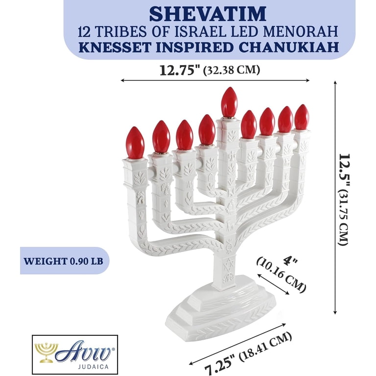 Aviv Judaica Knesset LED Menorah with 12 Tribes Design photo 3