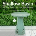thumbnail image 6 of Sunnydaze Classic Freestanding Ceramic Outdoor Bird Bath, UV-Resistant Seafoam Finish, 6 of 12