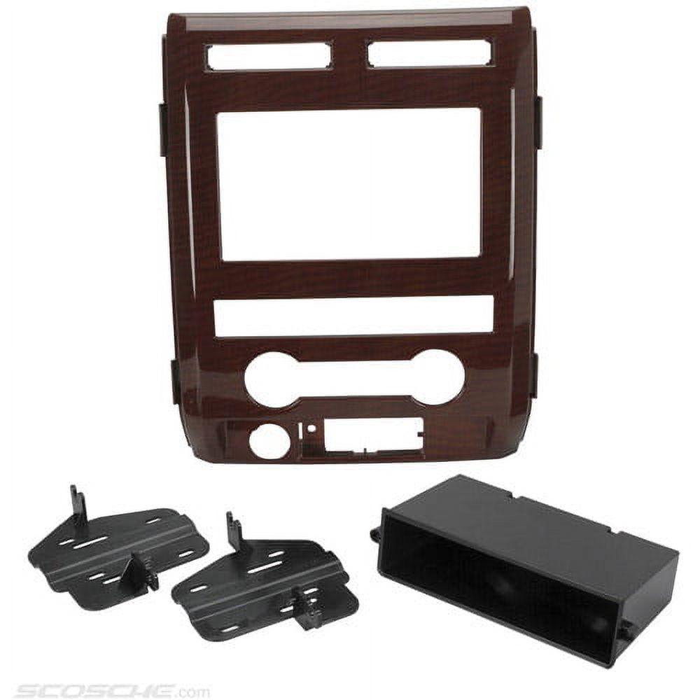 Scosche FD1442CMB 2009 to 2012 Ford F 150 Curly Maple Double DIN or DIN with Pocket Install Dash Kit - image 2 of 2