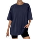 thumbnail image 2 of Fiudx Liquidación de Ahorros de Verano Camiseta Informal con Estampado de Letras para Mujer, Top de Manga Corta con Cuello Redondo y Hombros Caídos, 2 of 3