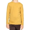 thumbnail image 2 of Stretch Is Comfort Girl's Poly/Spandex Crew Neck Long Sleeve Top Mustard Yellow Large, 2 of 6