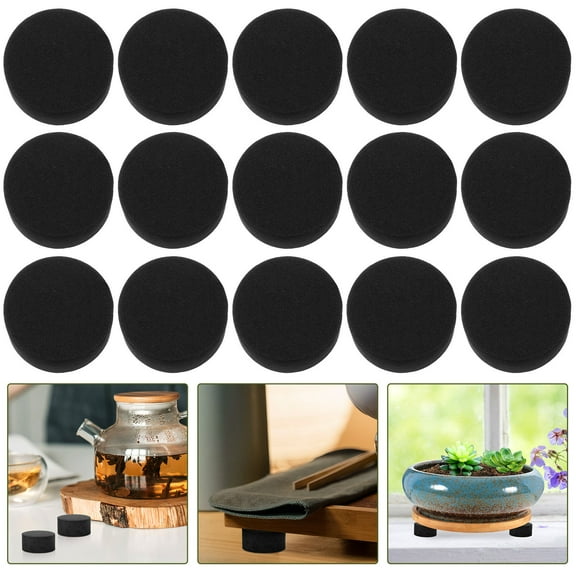 SHOWERORO Flower Pot Feet Risers Black 100Pcs 1.2x0.6in