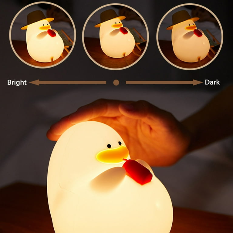 Happy Ya Funny lamp can protect children's eyes at regular intervals and  sleep with silicone night light. Soft light, colorful, and happy duck 