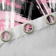 thumbnail image 4 of Manfei Pink Black Graffiti Curtains Pack of 2 (42x84 Each),Modern Abstract Geometric Curtains Blackout,Vitage Stripe Pattern Bedroom Curtains For Kids,Super Cozy Room Decor, 4 of 6