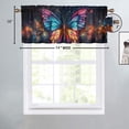 thumbnail image 4 of Colorful Butterfly Kitchen Window Curtain Valance Glowing Butterflies Starry Sky Window Valance for Bedroom Bathroom Living Room Dining Room Valances Set 54 by 18 in, 1 Panel, 4 of 6