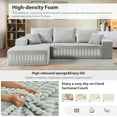 thumbnail image 3 of 107.5" Oversized Cloud Modular Sofa with Chaise, Deep Seat Modern Sectional Couch,Corduroy Upholstered L-Shape Sofa, No Assembly Required, 3 of 4