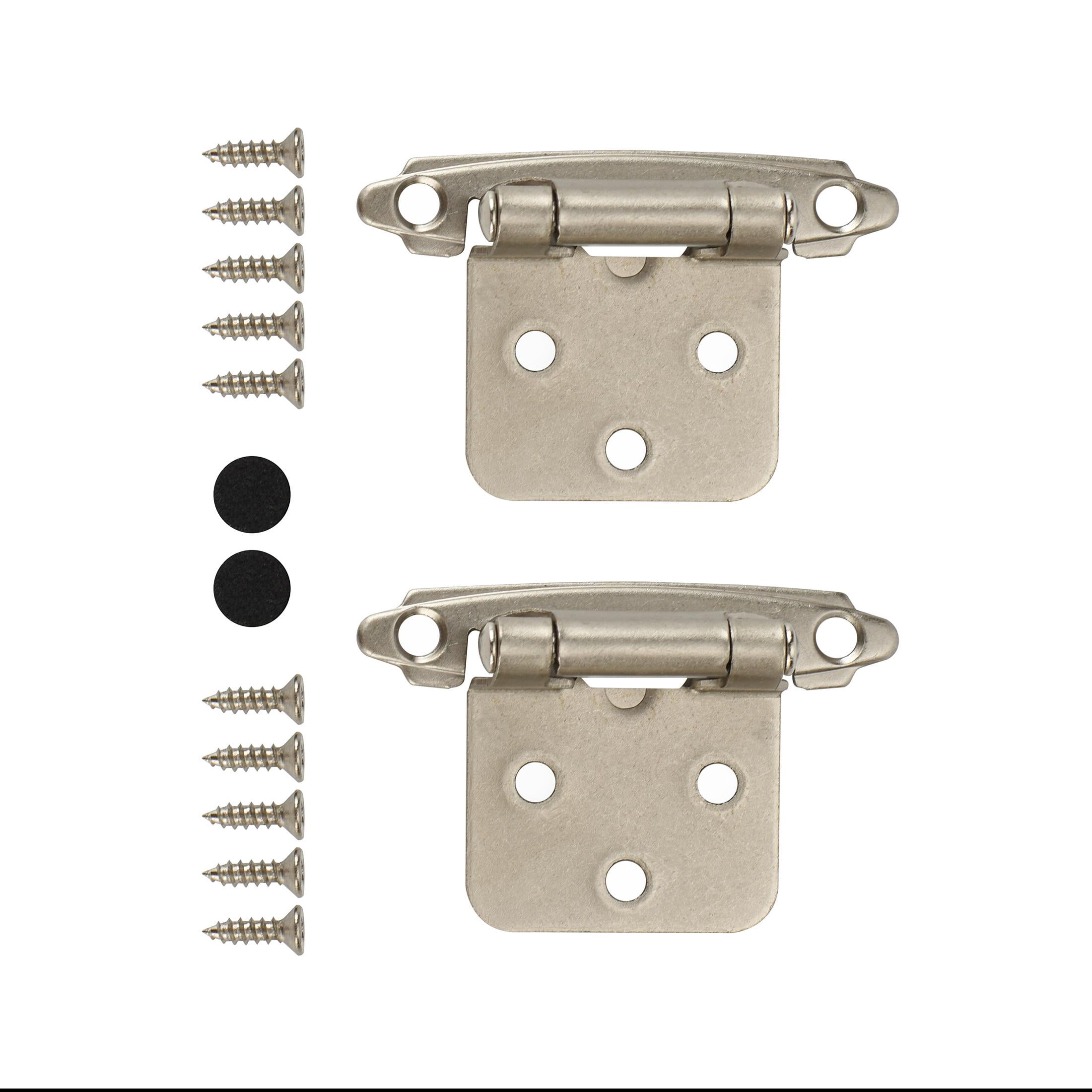 Hyper Tough Cabinet Hinge, Satin Nickel, 10 Pack