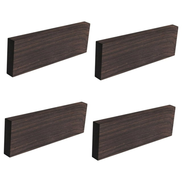 Rongfmy 4 Pieces Black Ebony Lumber Wood Blank for Crafts Knobs Handle Fades Resistant Block Crafts Bridges Musical Musical Instrument