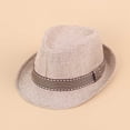 thumbnail image 2 of Coerni Kids Boys Girls Fedora Hats Strawhat Toddler Baby Sun Hats Beach Hats Short Brim Fedora Caps Spring Summer Hats, 2 of 7