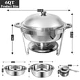 thumbnail image 5 of Jacgood 6 Qt Chafing Dish Buffet Set,6 pack Stainless Steel Round Chafers and Buffet Warmers Sets with Food and Water Trays for Catering, 5 of 7