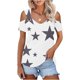 thumbnail image 2 of Camisas de Manga Corta para las Mujeres de Verano Sexy Frío Hombro Suéter Blusa Cuello en V Sólido, Ligero para Diario, 2 of 9