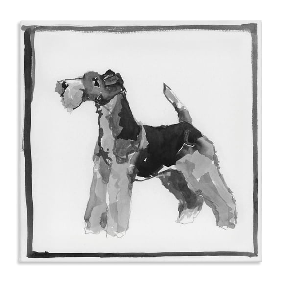 Stupell Industries Eclectic Terrier Dog with Border Canvas Art, 30 x 30, by cartissi