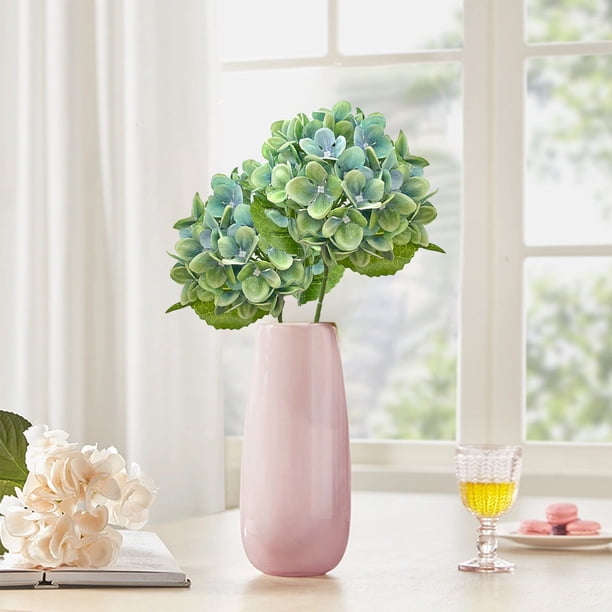 Tallo de flor de seda de hortensia artificial | Flor artificial de 54 pétalos para bodas y decoración del hogar | Manualidades y pintura al óleo | 18 x 45 cm