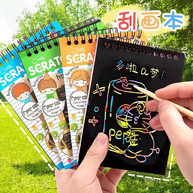 Juguete de pintura Montessori para niños juego de papel mágico arcoíris para raspar libro de Graffiti DIY juguetes educativos