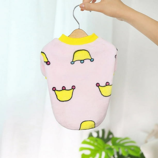 Ropa para perros de dos patas de lana para otoño e invierno, ropa para perros con estampado casual lindo y multicolor para cachorros