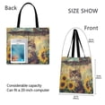 thumbnail image 3 of Canvas Tote Bag for Women Girls Design Print Sunny Umbrella Paws Tote, 3 of 8
