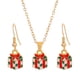 thumbnail image 3 of Conjunto de collar y aretes navideños, conjunto de joyas navideñas, collar con colgante, cadena larga para mujeres, damas, regalo de aniversario Caja de regalo, 3 of 8