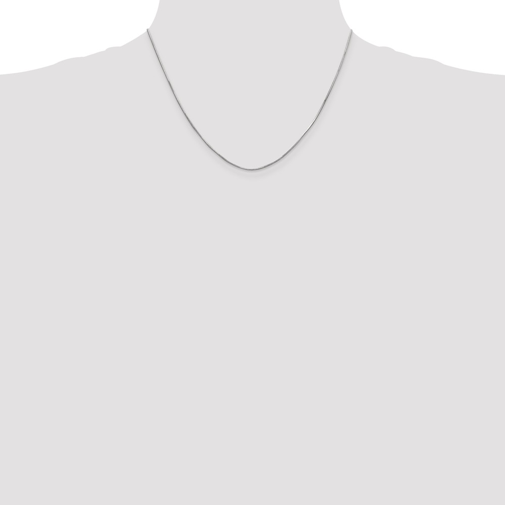 Real 14kt White Gold 1.0mm Octagonal Snake Chain; 18 inch; Lobster Clasp; for Adults and Teens; for Women and Men