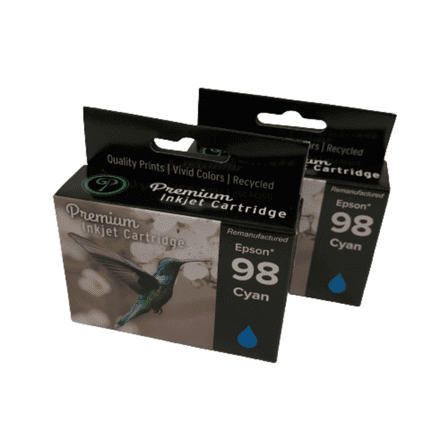 2PK High-Yield Cyan Ink Cartridge for Epson 98 & 99 T0982 - Fits Epson 700 710 725 730 800 810 835 837