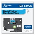 thumbnail image 5 of Brother P-Touch TZe Laminated Removable Label Tapes, 0.47" x 26.2 Feet, Black on Blue, 5 of 7