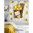 thumbnail image 3 of LEMON Sheer Curtains 2 Panels Set Summer Watercolor Fruit Basket White Wood Grain Rustic Sheer Window Curtains Light Filtering Rod Pocket Voile Drapes for Bedroom Living Room 52"x63", 3 of 9