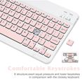 thumbnail image 4 of Ultra-Slim Bluetooth rechargeable Keyboard for Realme X7 Pro and all Bluetooth Enabled iPads, iPhones, Android Tablets, Smartphones, Windows pc - Flamingo Pink, 4 of 5