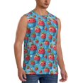 thumbnail image 2 of Kdxio Cute Strawberry Flower Pot for Men's Muscle T-shirt,Sleeveless for Workout Running Athletic Gym Lounge Casual, 2 of 5